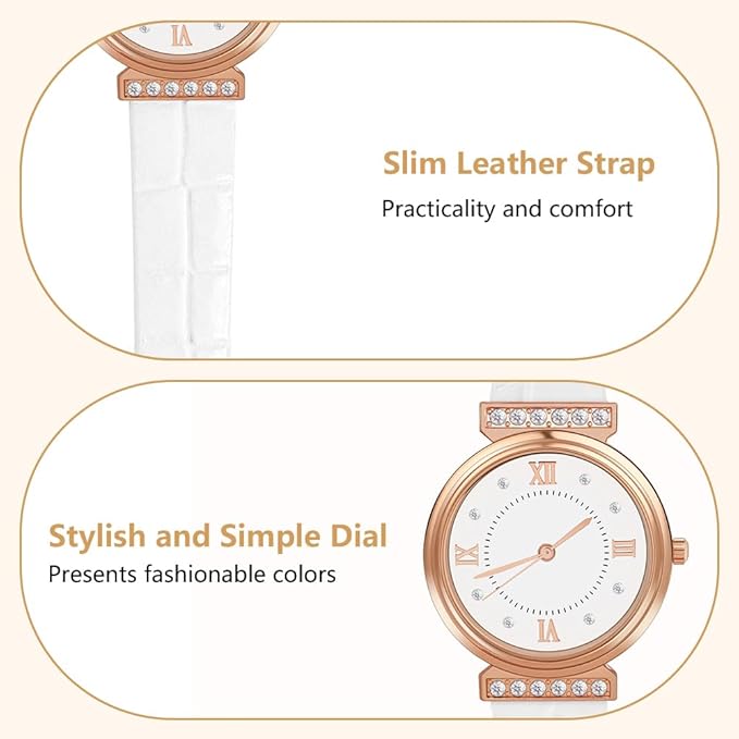 OFFCUP Montre pour Femme, Montre Femmes Bracelet en Cuir