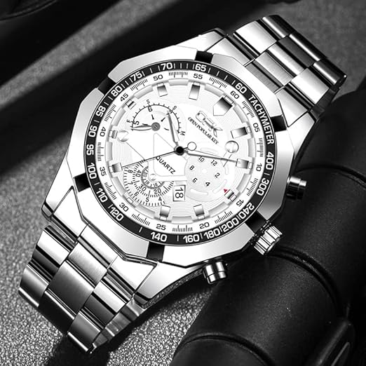 Montre-Bracelet pour Homme, Montre à Quartz analogique à la Mode avec Affichage Calenda