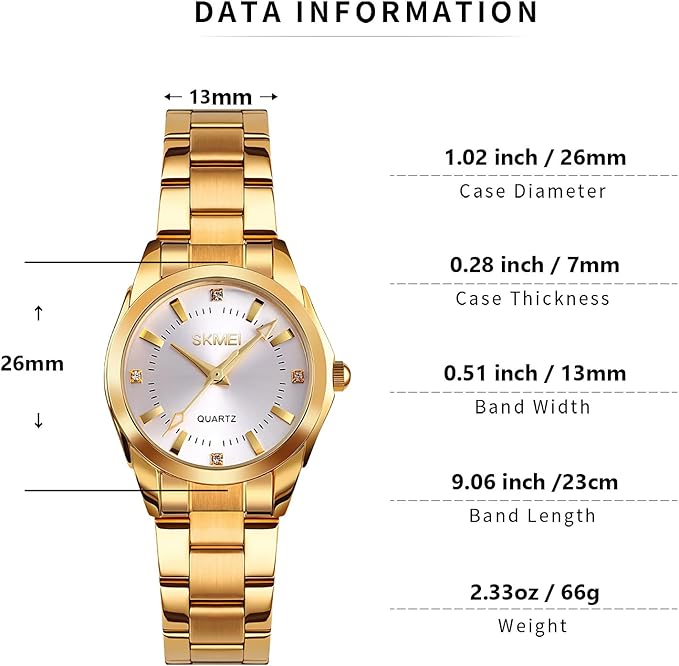 CIVO Or Argent Montre Femme: Petite Étanche