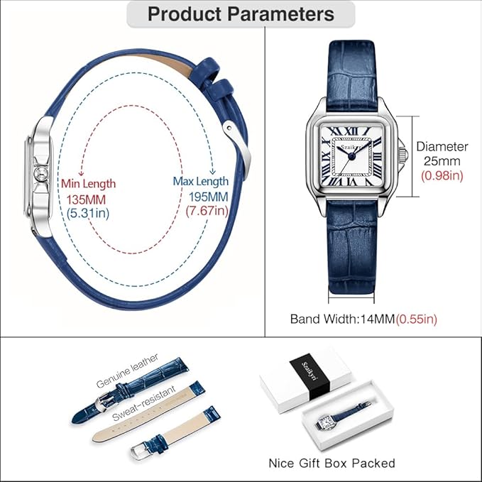 Classique Carrée Montre pour Femmes avec Chiffres Romains