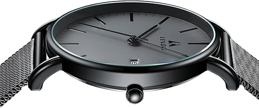 LN LENQIN Montre Homme Montres en Acier Inoxydable pour Hommes Montres-Bracelets étanches