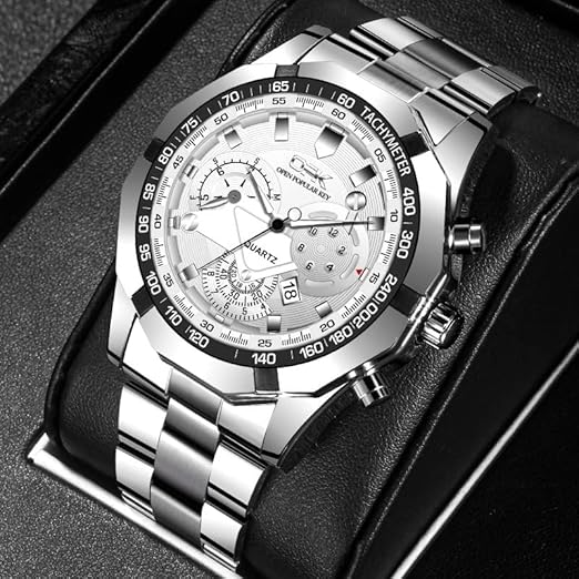 Montre-Bracelet pour Homme, Montre à Quartz analogique à la Mode avec Affichage Calenda