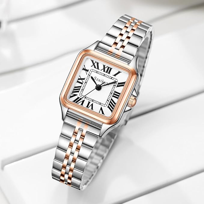 Classique Carrée Montre pour Femmes avec Chiffres Romains