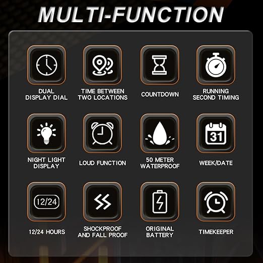 findtime Montre analogique numérique pour homme