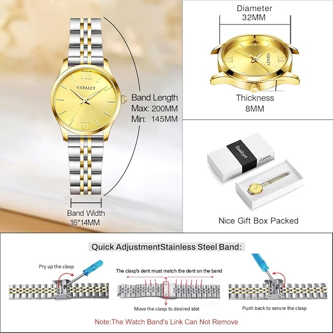 Montre pour Femmes Simple et résistante à l'eau idéale pour Tous Les Jours.