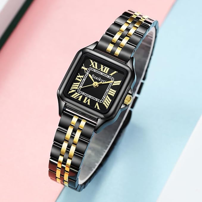 Classique Carrée Montre pour Femmes avec Chiffres Romains