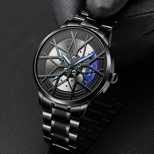 Montre Homme Frein Auto Disques Design Roues de Voiture Jantes Étanche