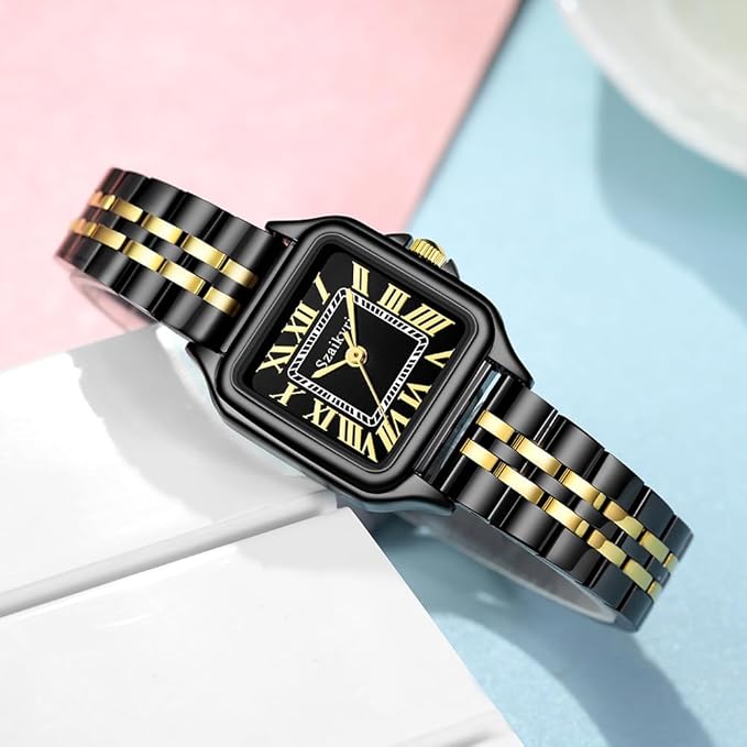 Classique Carrée Montre pour Femmes avec Chiffres Romains