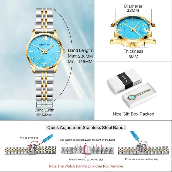 Montre pour Femmes Simple et résistante à l'eau idéale pour Tous Les Jours.