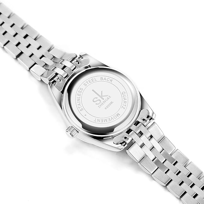 SHENGKE Montre pour Femmes avec Bracelet en Alliage d'acier et Cristaux