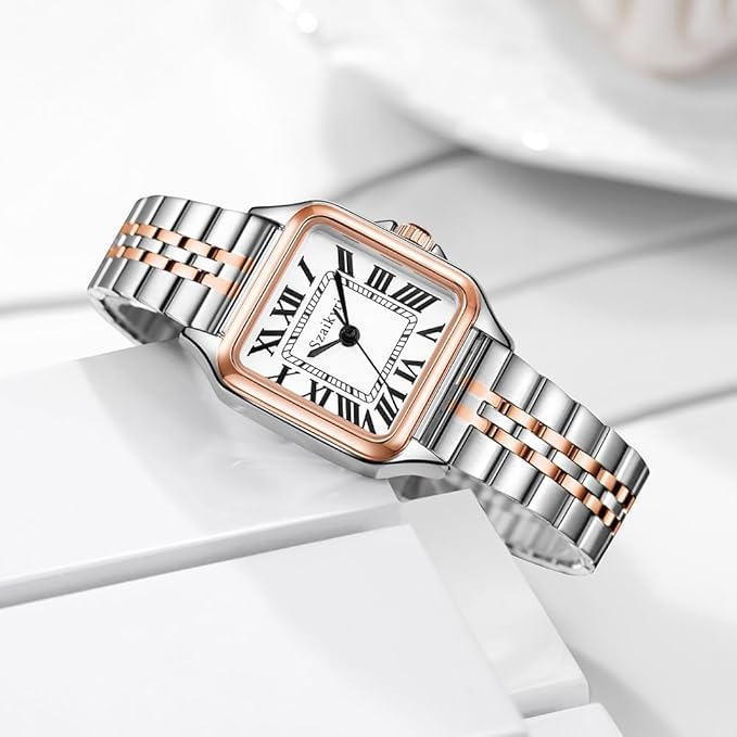 Classique Carrée Montre pour Femmes avec Chiffres Romains