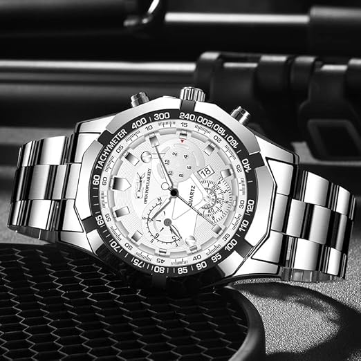 Montre-Bracelet pour Homme, Montre à Quartz analogique à la Mode avec Affichage Calenda