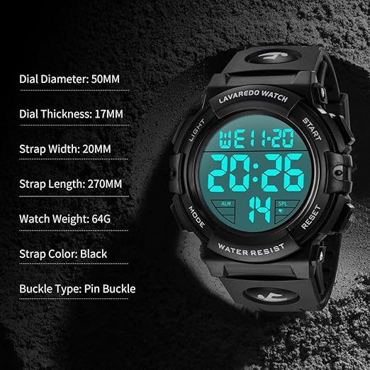 BEN NEVIS Montre Numérique pour Homme Montres Militaires de Sport 5ATM