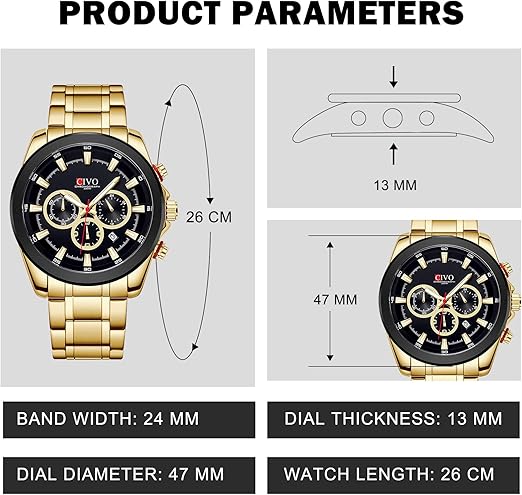 CIVO Montre Homme Chronographe