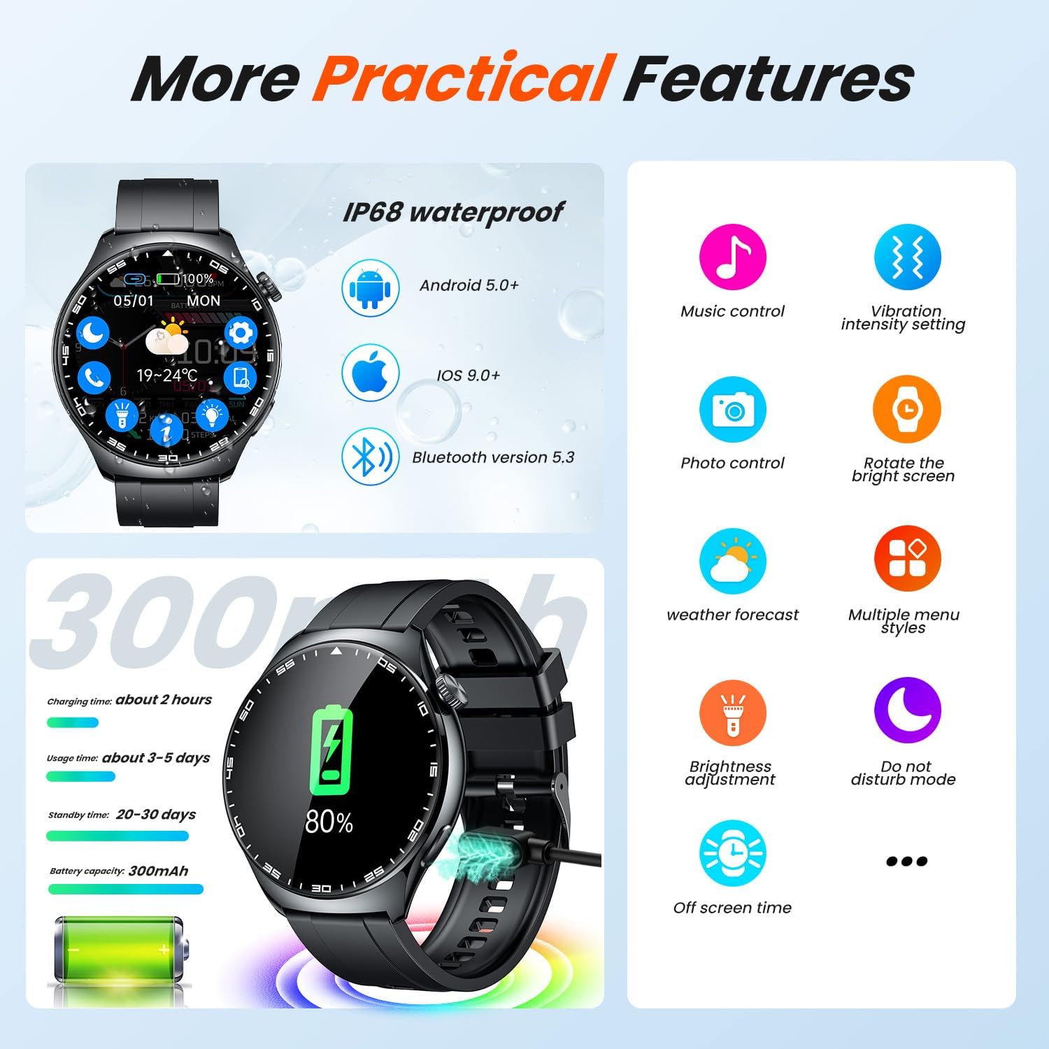 Montre Connectée Homme Smartwatch Sport