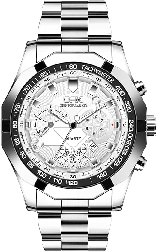 Montre-Bracelet pour Homme, Montre à Quartz analogique à la Mode avec Affichage Calenda