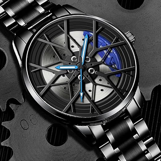 Montre Homme Frein Auto Disques Design Roues de Voiture Jantes Étanche