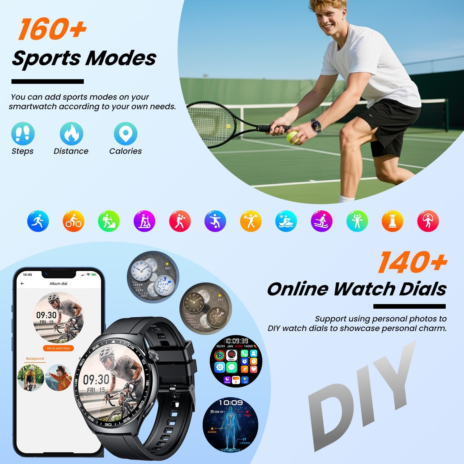 Montre Connectée Homme Smartwatch Sport