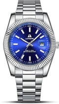 LN LENQIN Montre Homme Montres en Acier Inoxydable pour Hommes Montres-Bracelets étanches
