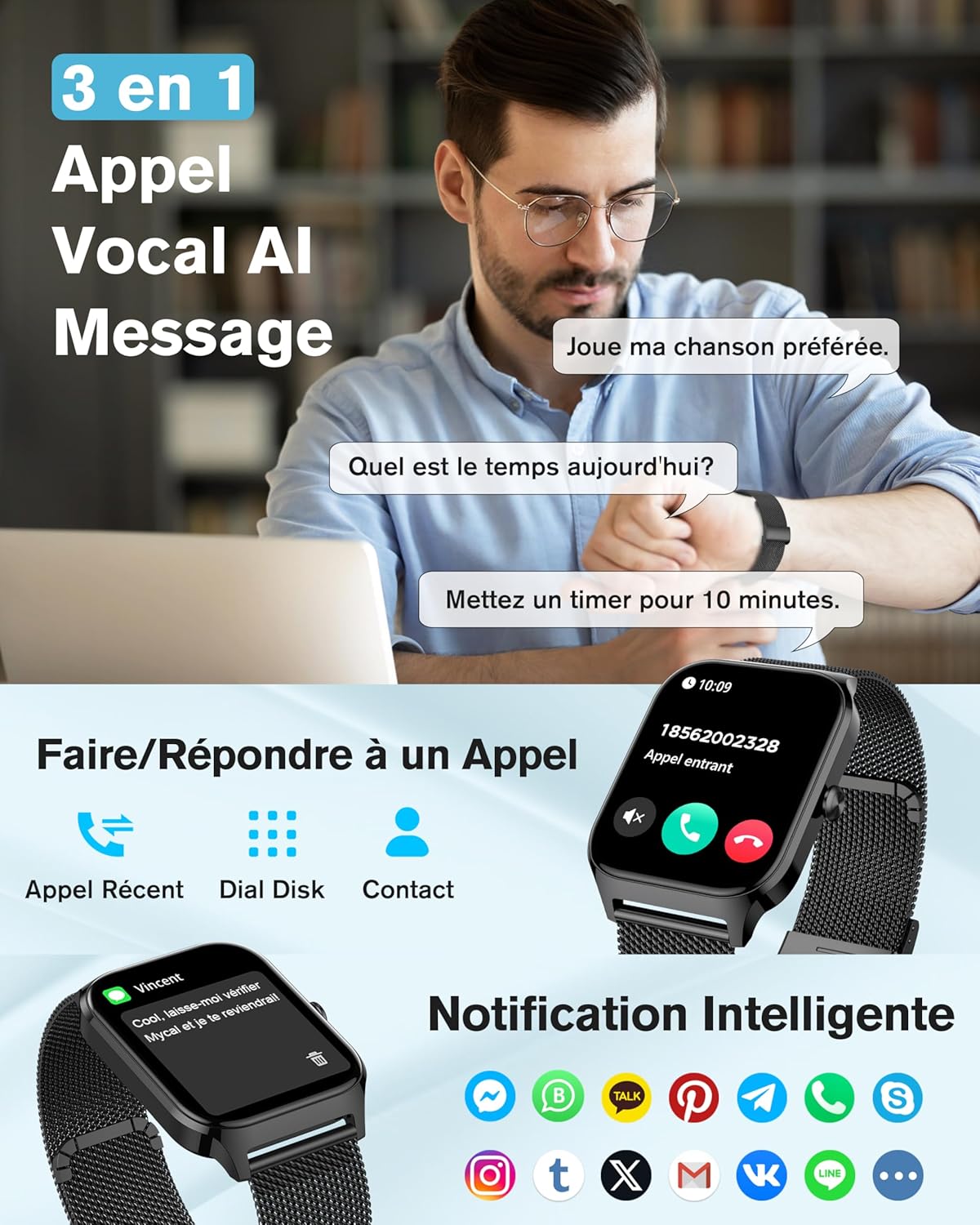 KALINCO Montre Connectée