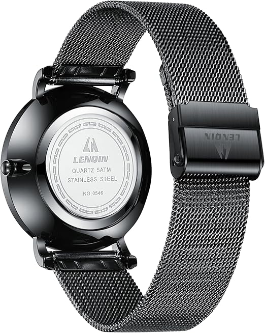 LN LENQIN Montre Homme Montres en Acier Inoxydable pour Hommes Montres-Bracelets étanches