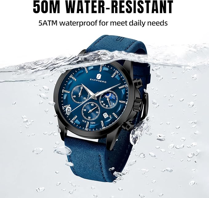 BY BENYAR Montre Homme Montres Bracelet pour Homme chronographe étanche